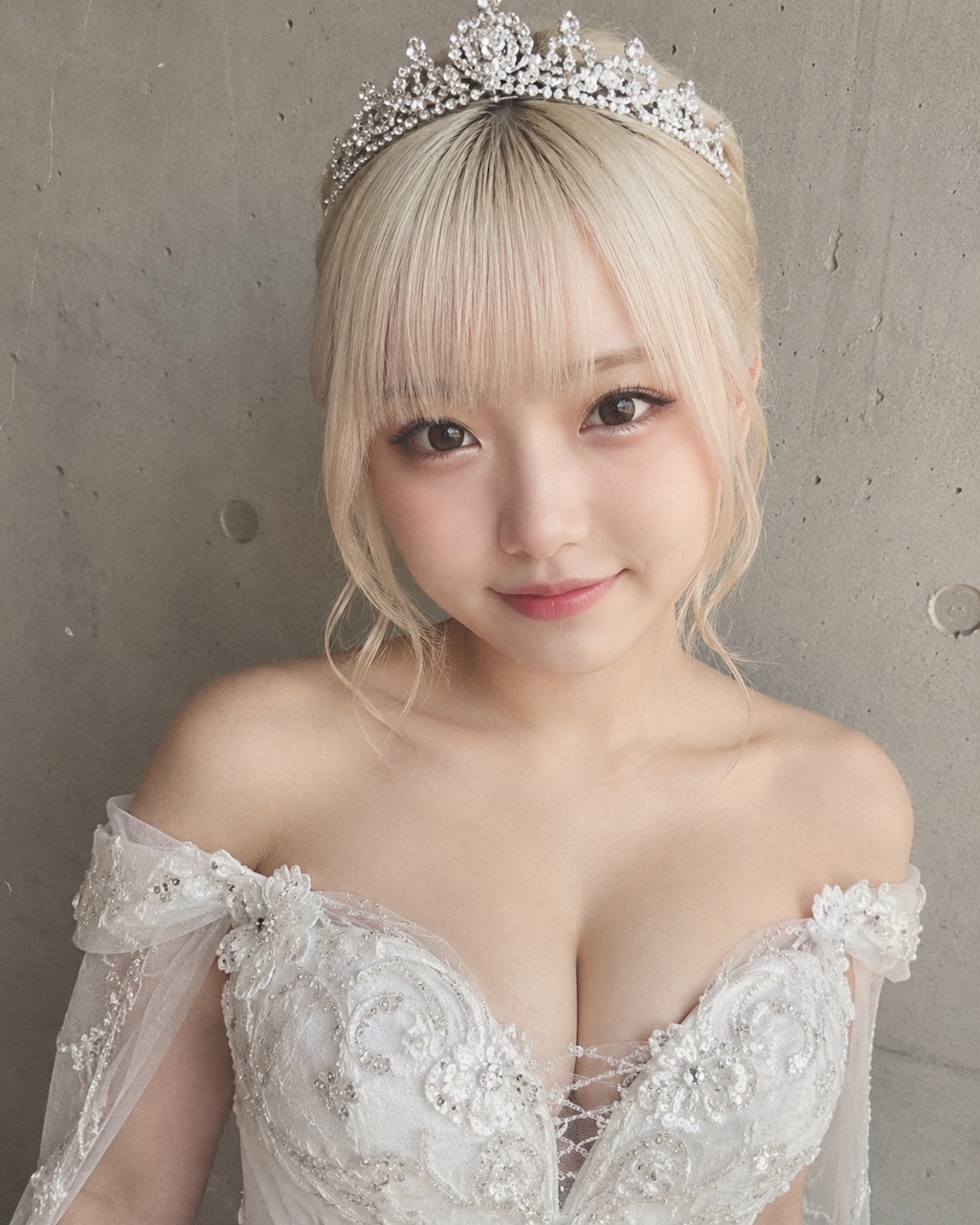 [8枚]ティアラをつけた白いドレス姿の可愛い女の子