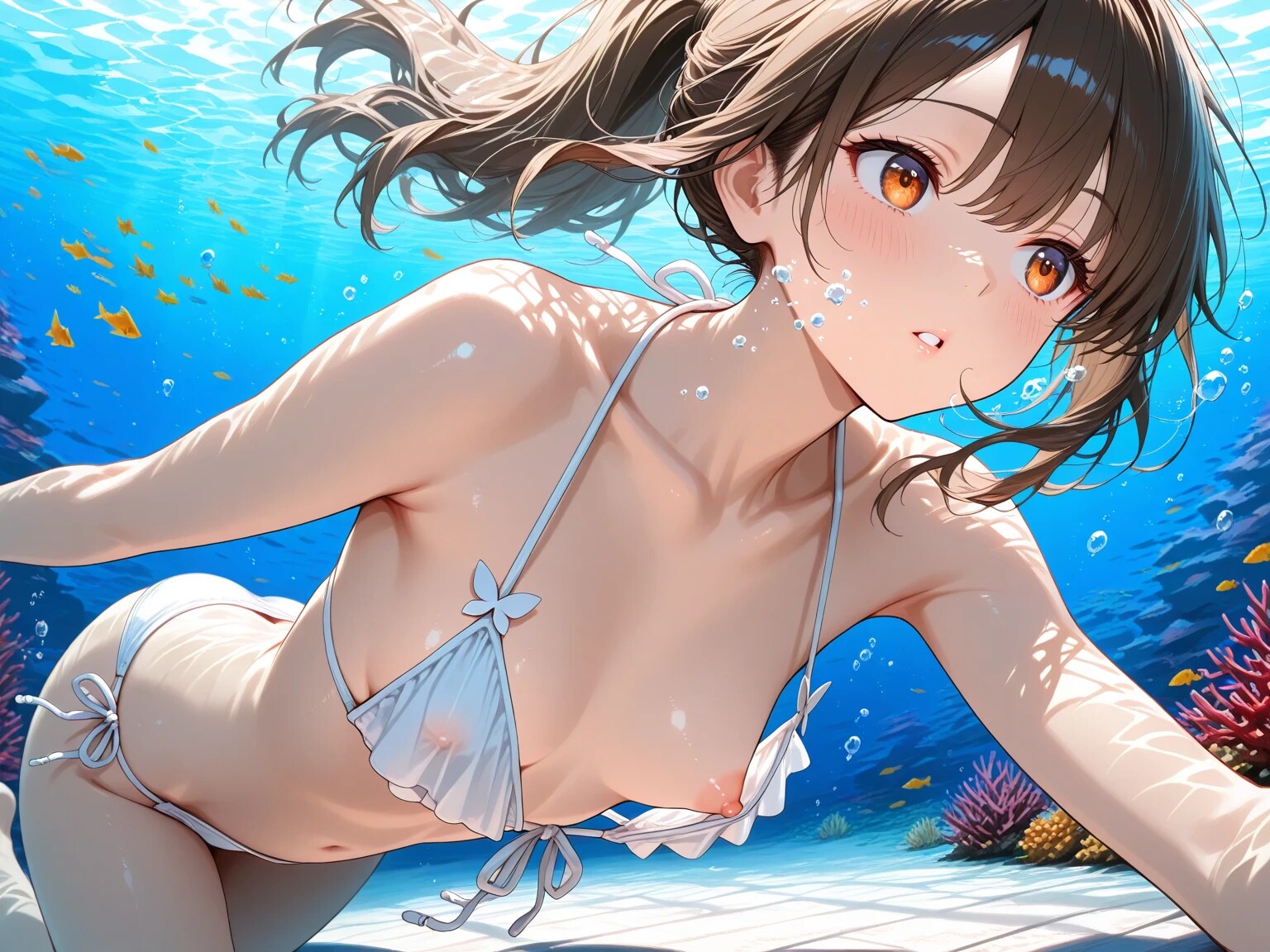 40枚:没作:水中の胸チラプロンプトを調整中にできたもにたち