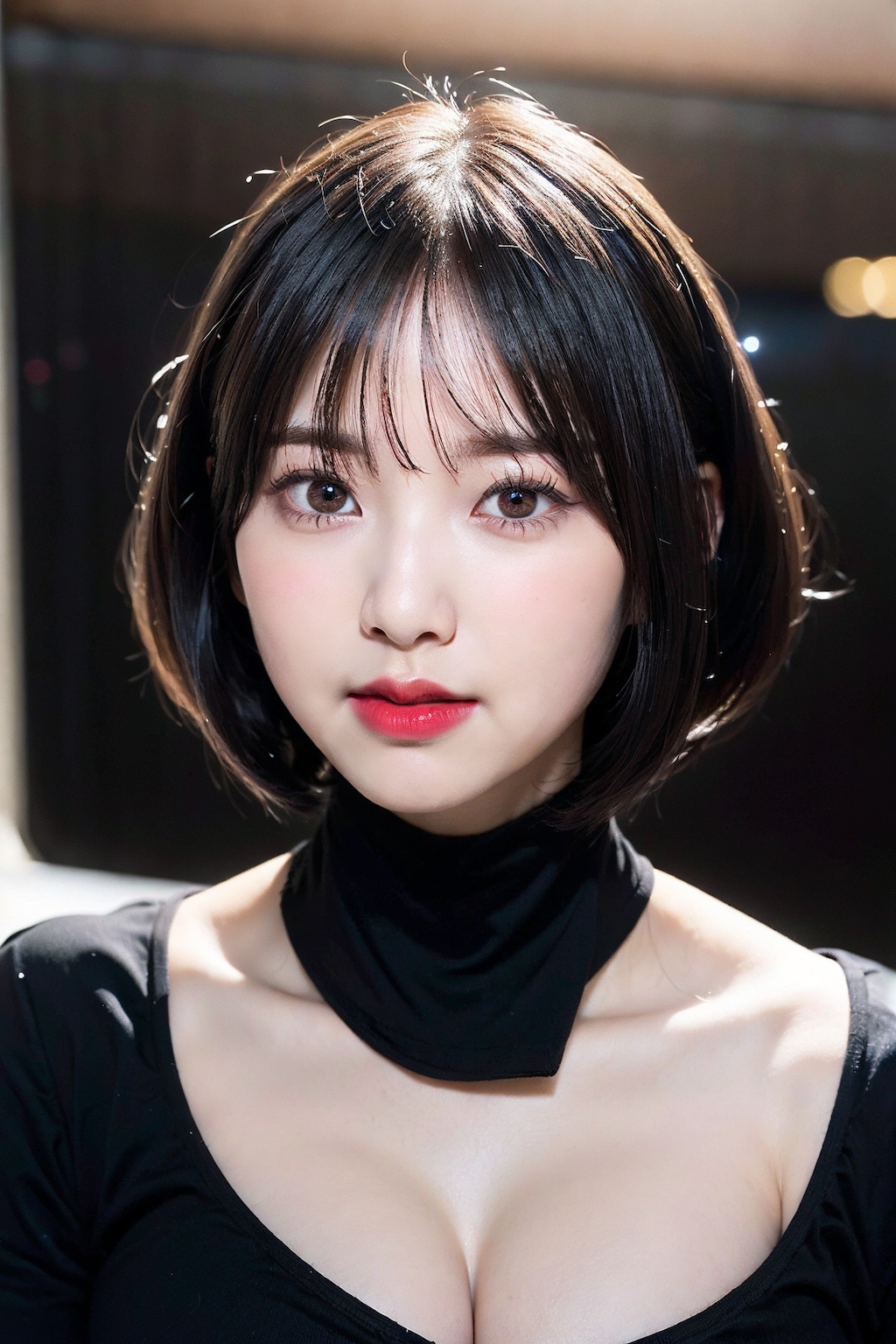 黒衣装(顔に寄りすぎ)