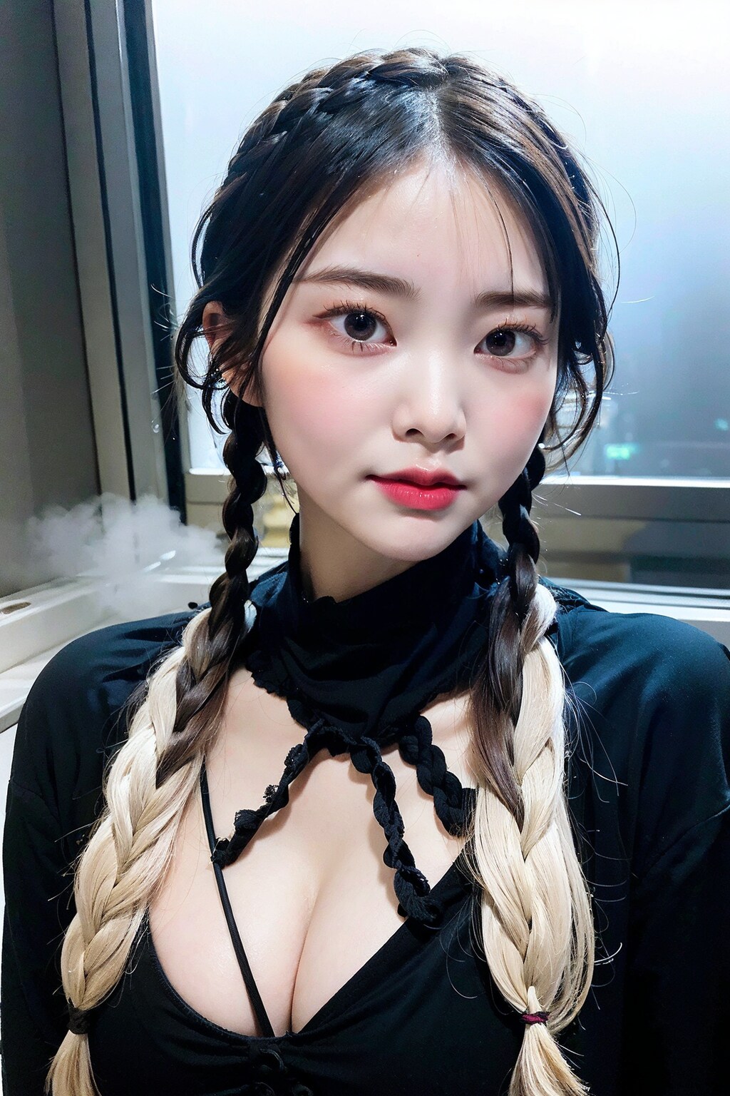 黒衣装(顔に寄りすぎ)