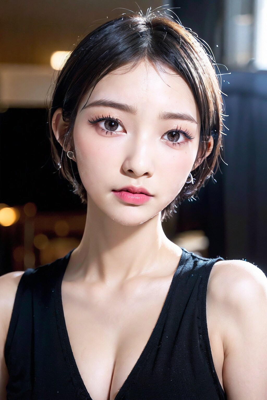 黒衣装(顔に寄りすぎ)