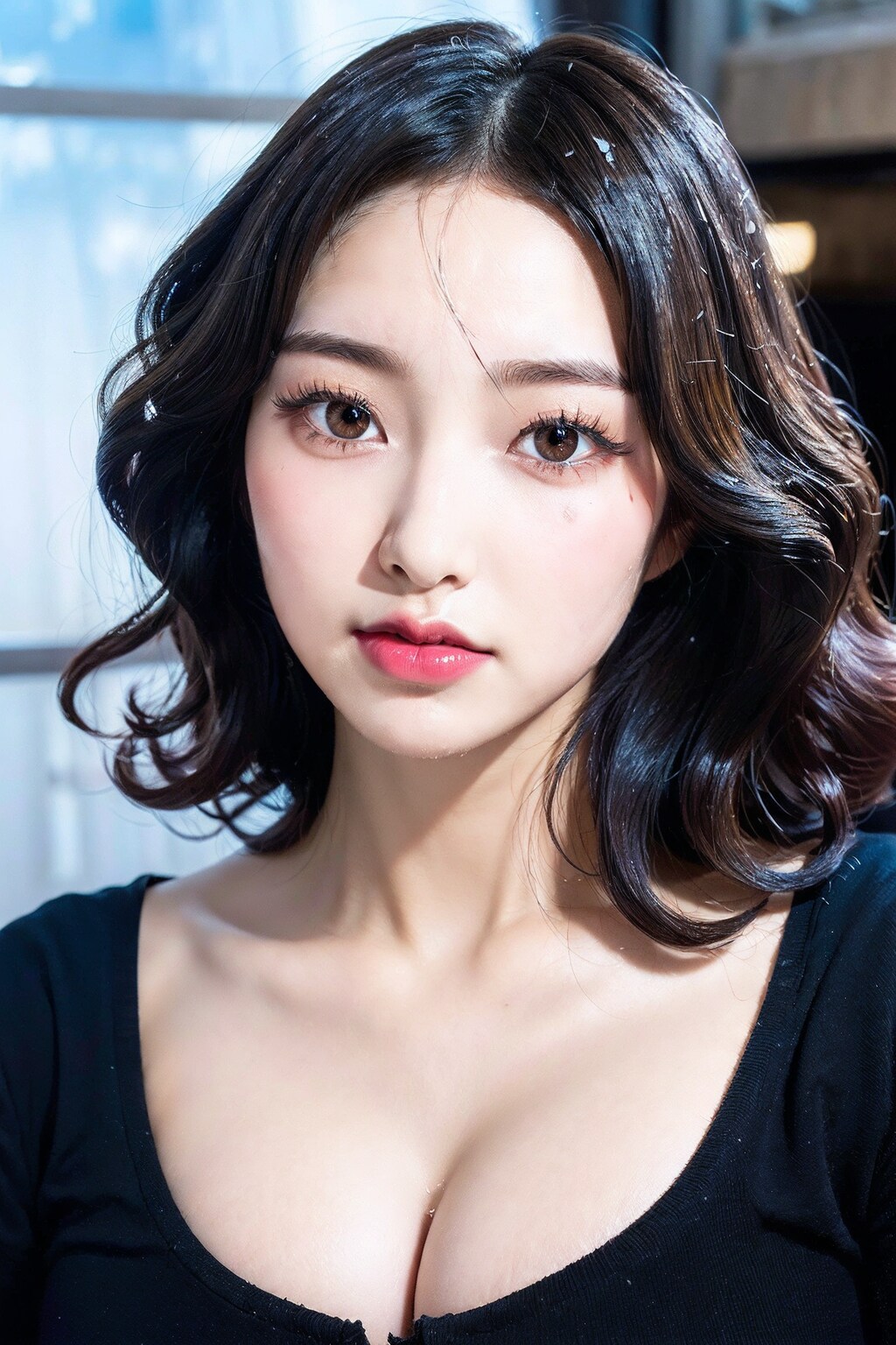 黒衣装(顔に寄りすぎ)