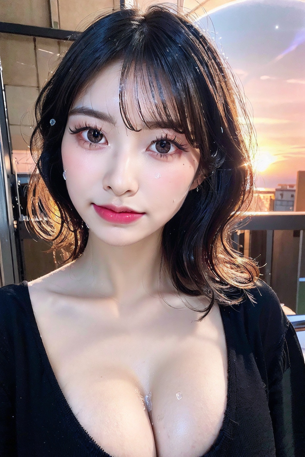 黒衣装(顔に寄りすぎ)