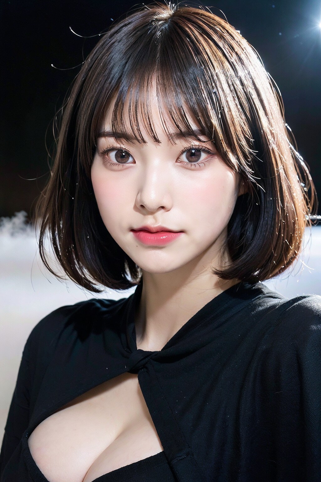 黒衣装(顔に寄りすぎ)