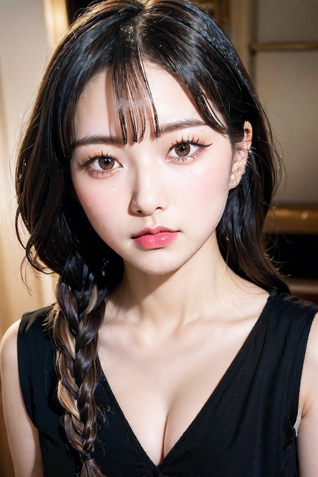 黒衣装(顔に寄りすぎ)