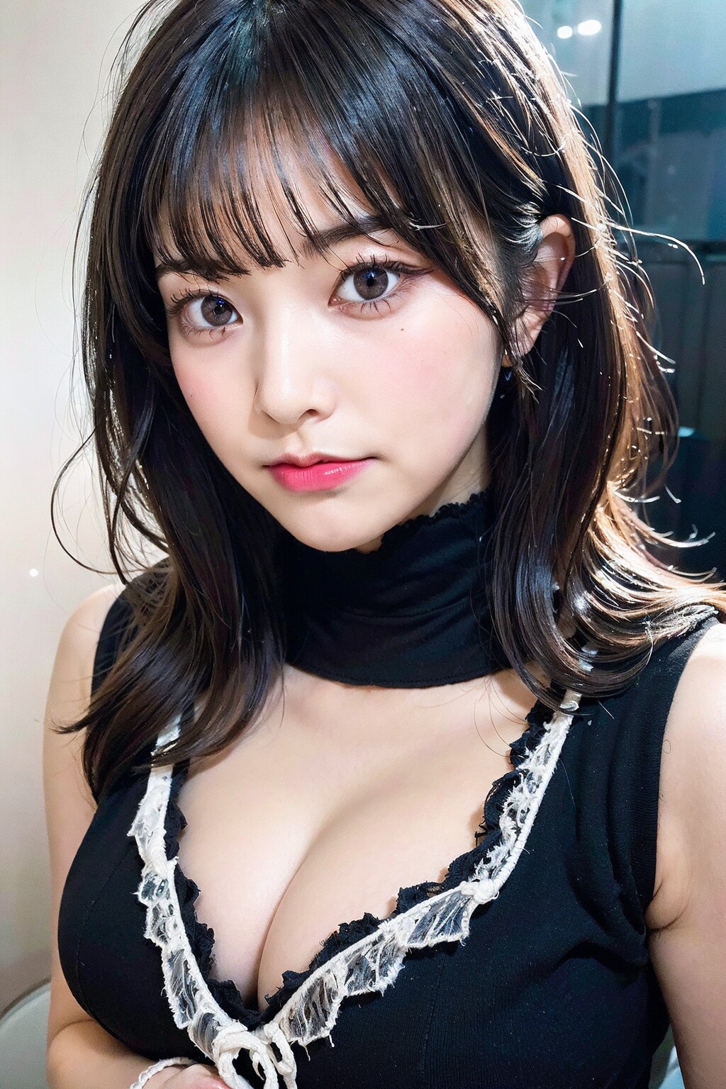 黒衣装(顔に寄りすぎ)