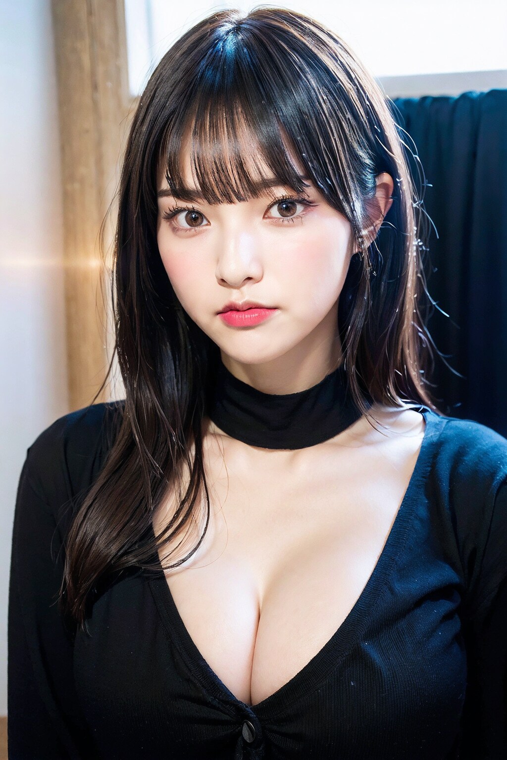 黒衣装(顔に寄りすぎ)