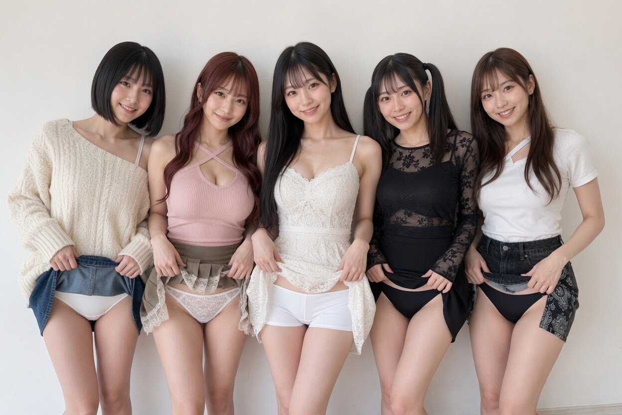 [4枚](動画付き)可愛い女子の少しエッチな集合写真🌸