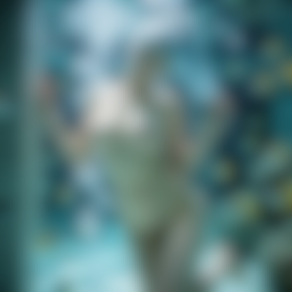 水没した豪華ホール ～アイスブルーのポニーテール全裸～