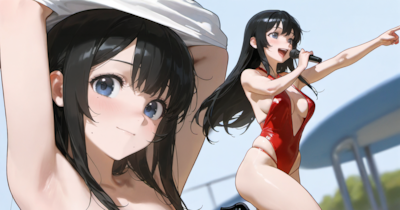 彼女が水着に着替えたら