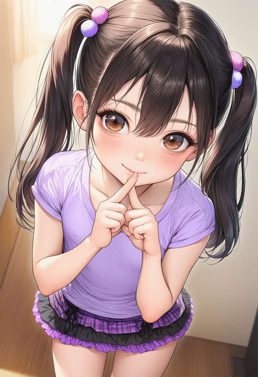 紫のツインテール