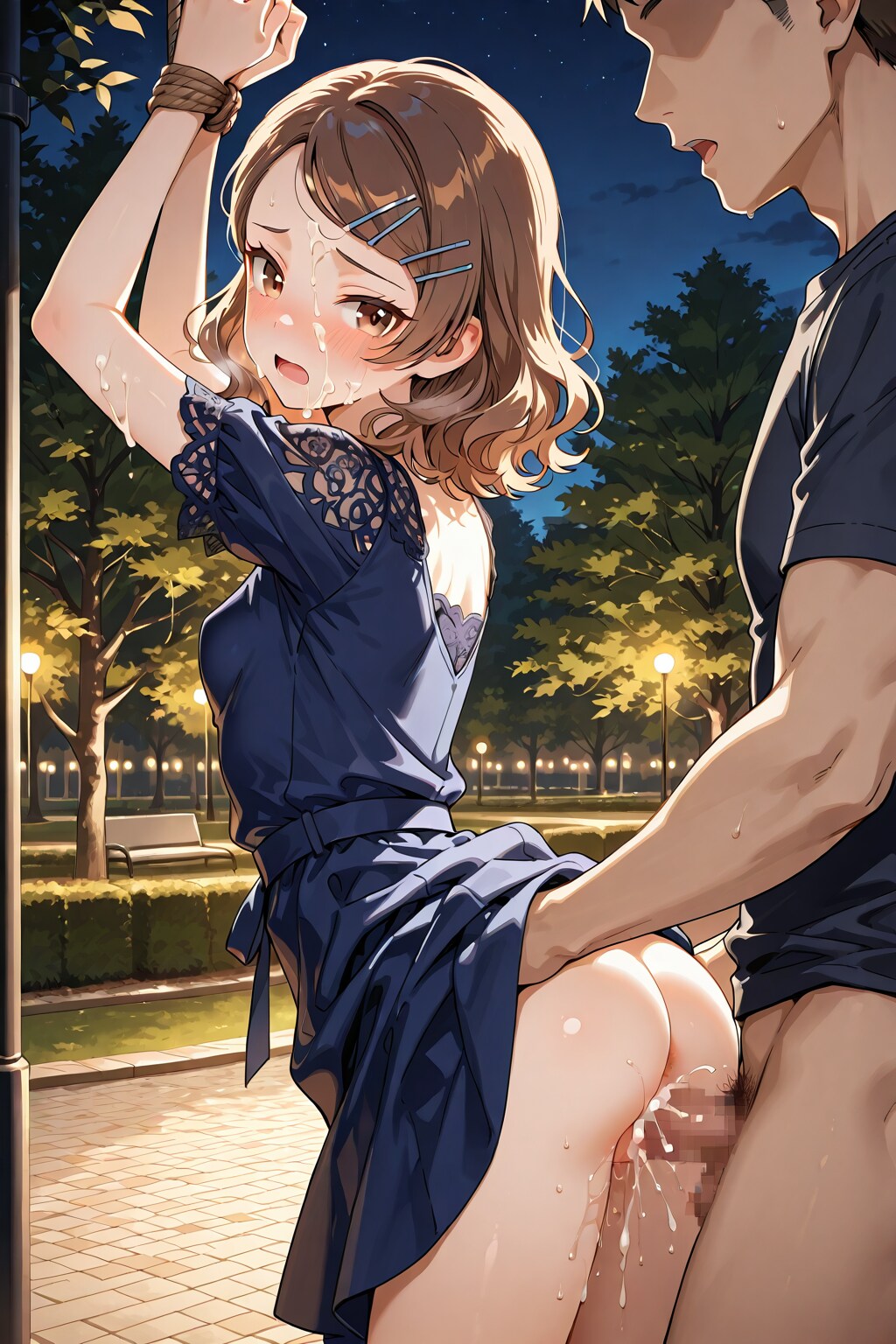 ソバージュちゃんと夜の公園で💞✨