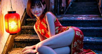 251018P【10枚】裏路地チャイナドレスのコトちゃん