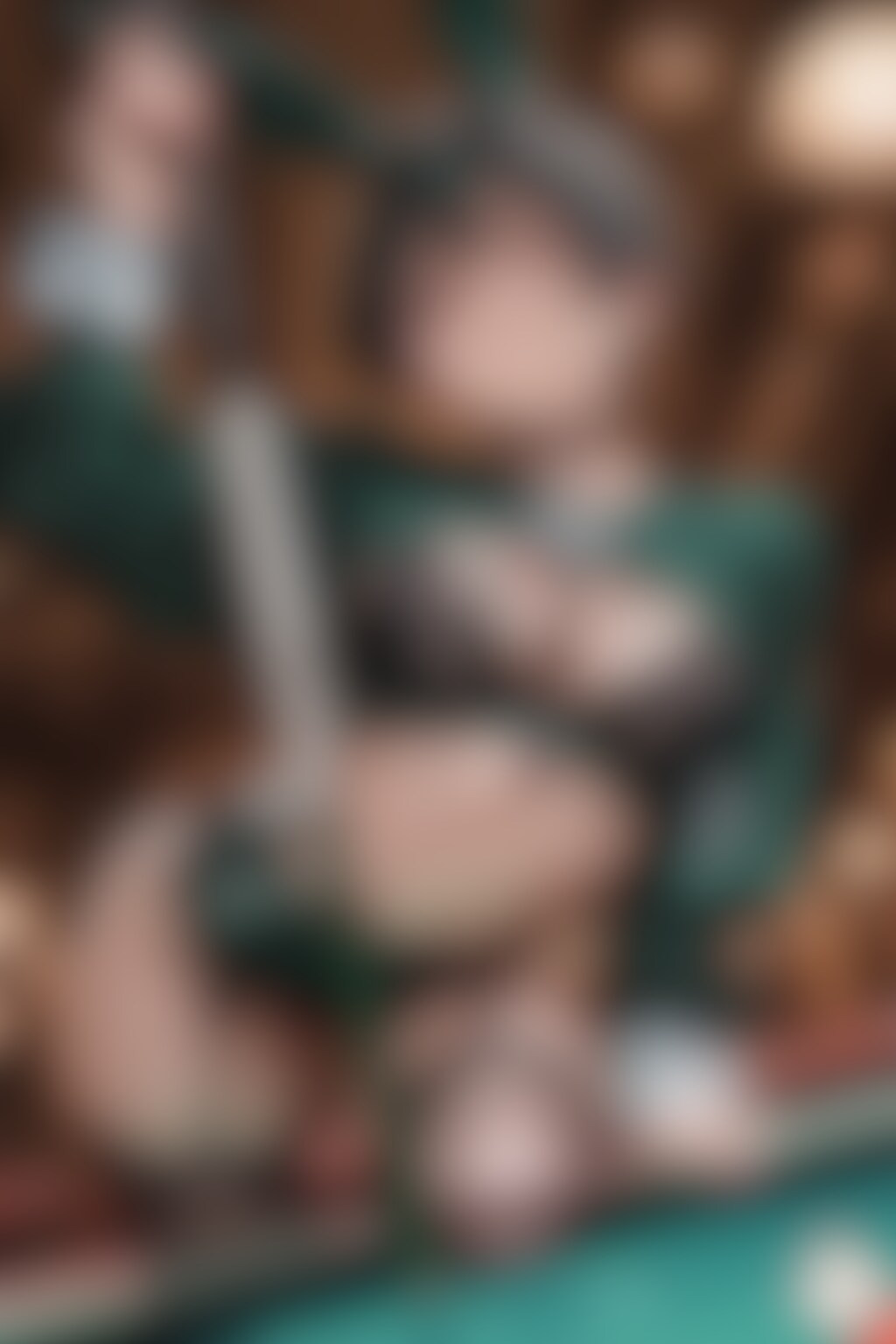 20260208【5枚】バーカウンターに座るバニーガール風メイド衣装の金髪の女性