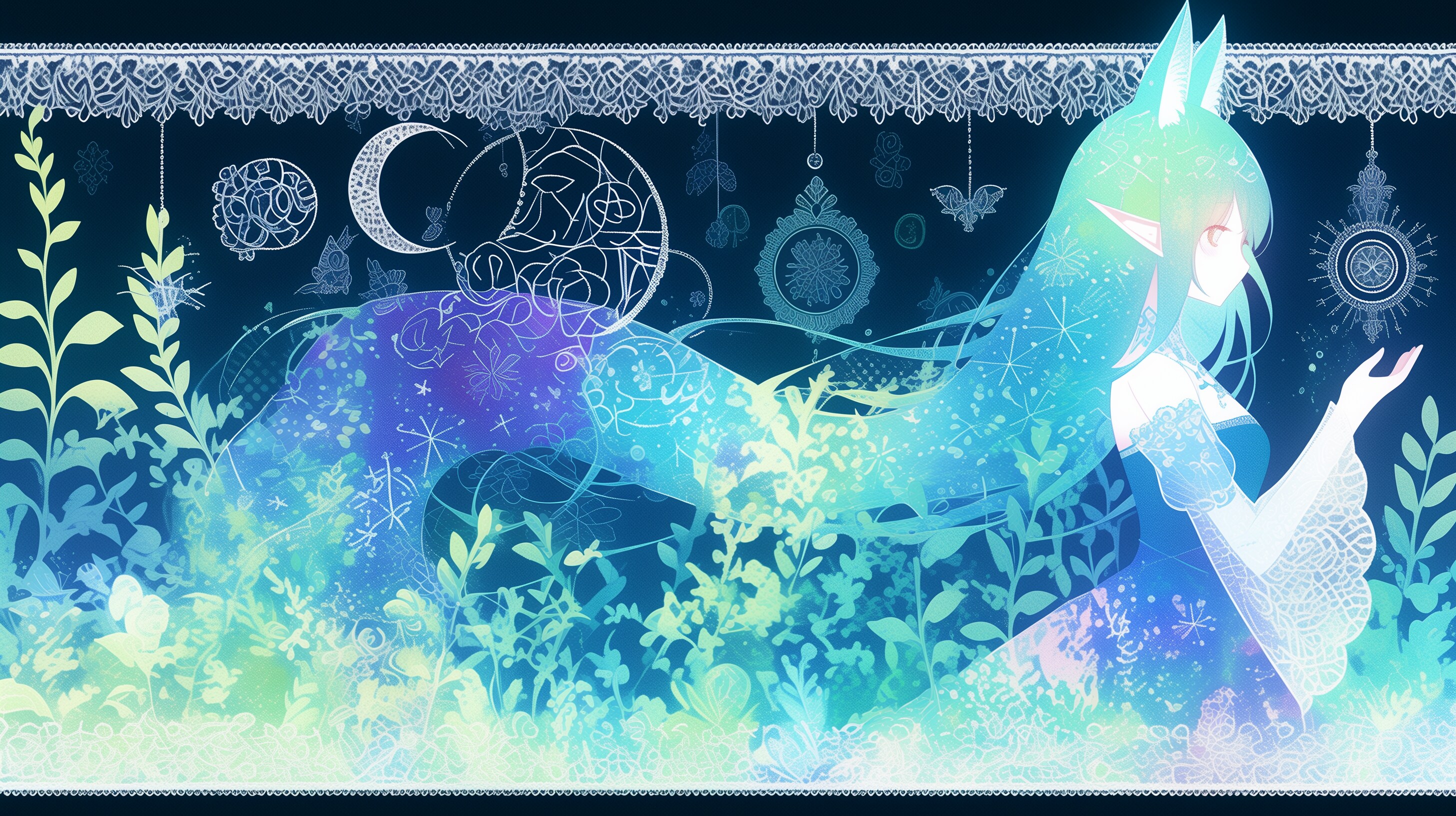 幻想エルフとシルエット