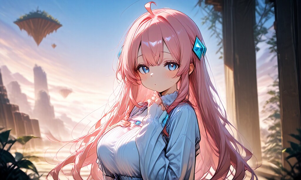 可憐なピンク髪の少女