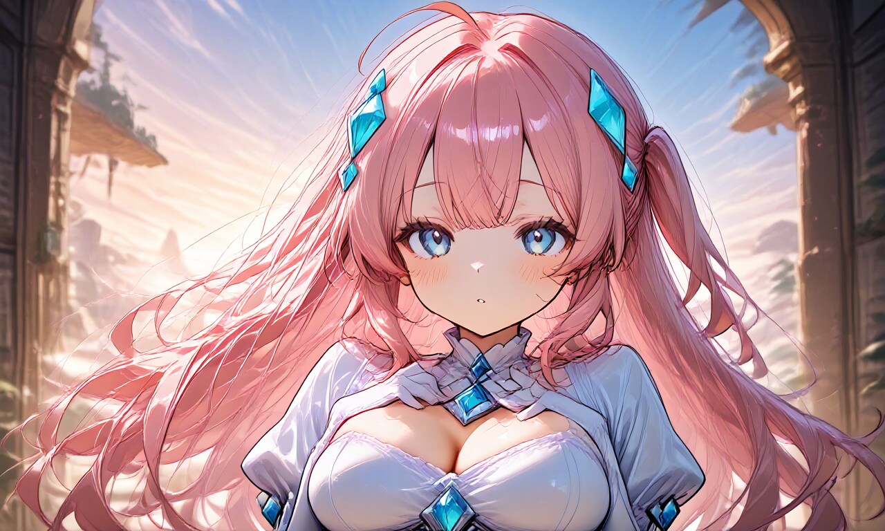 可憐なピンク髪の少女