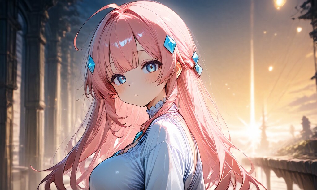 可憐なピンク髪の少女