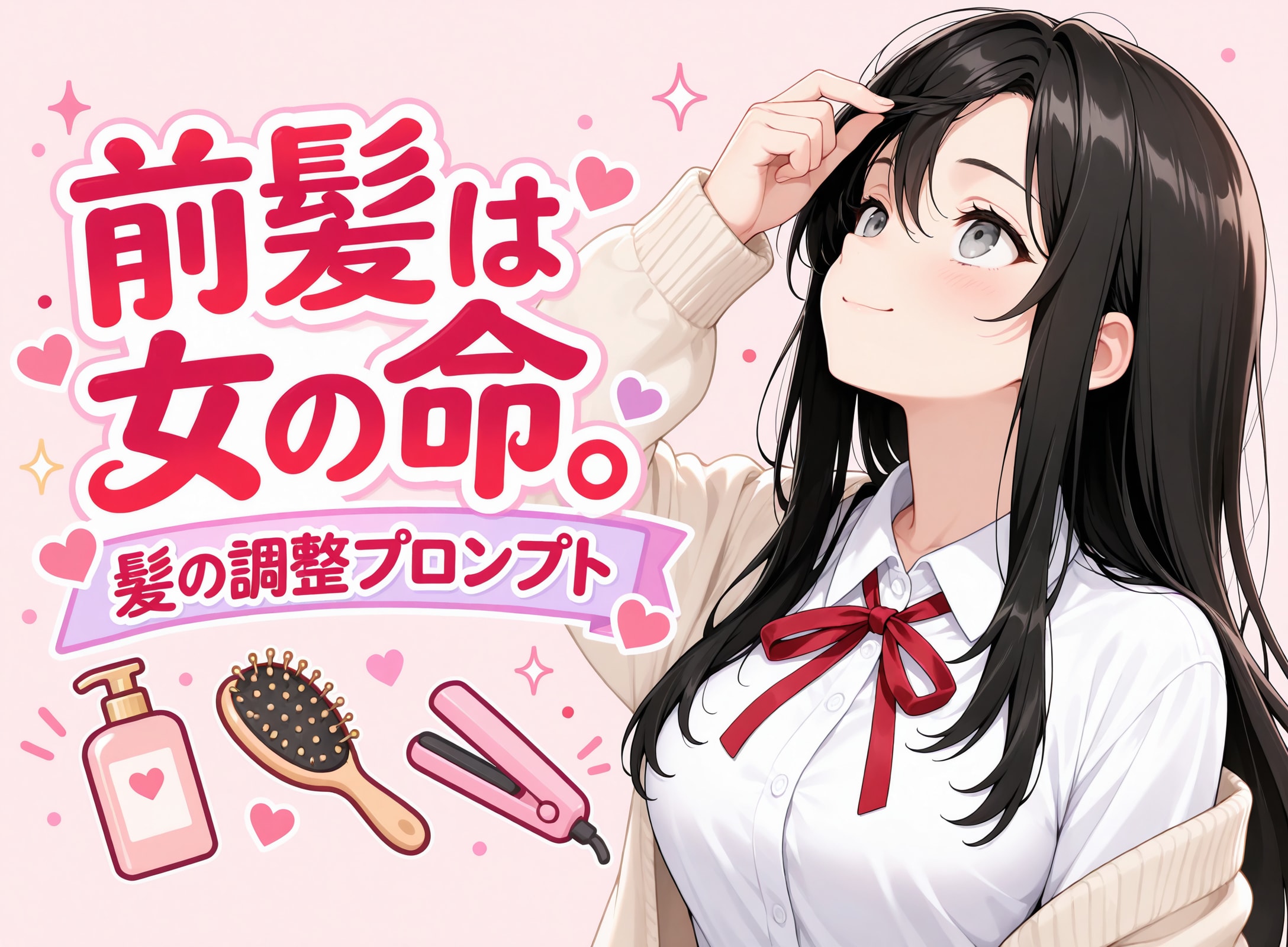 前髪は女の命。ちょっと差がつく髪の調整プロンプト