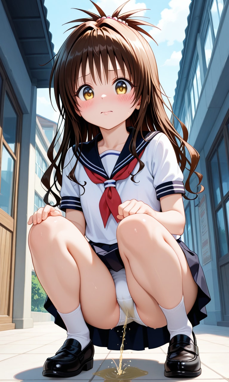 おしっこお漏らしチャレンジ【結〇美柑】(セーラー服)