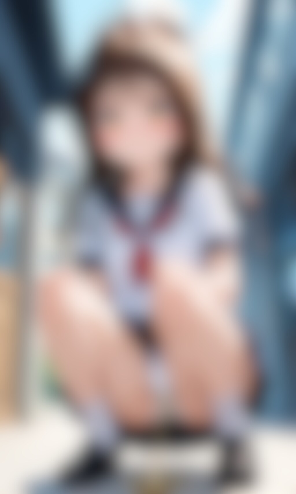 おしっこお漏らしチャレンジ【結〇美柑】(セーラー服)