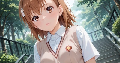 階段の途中の御坂美琴さん