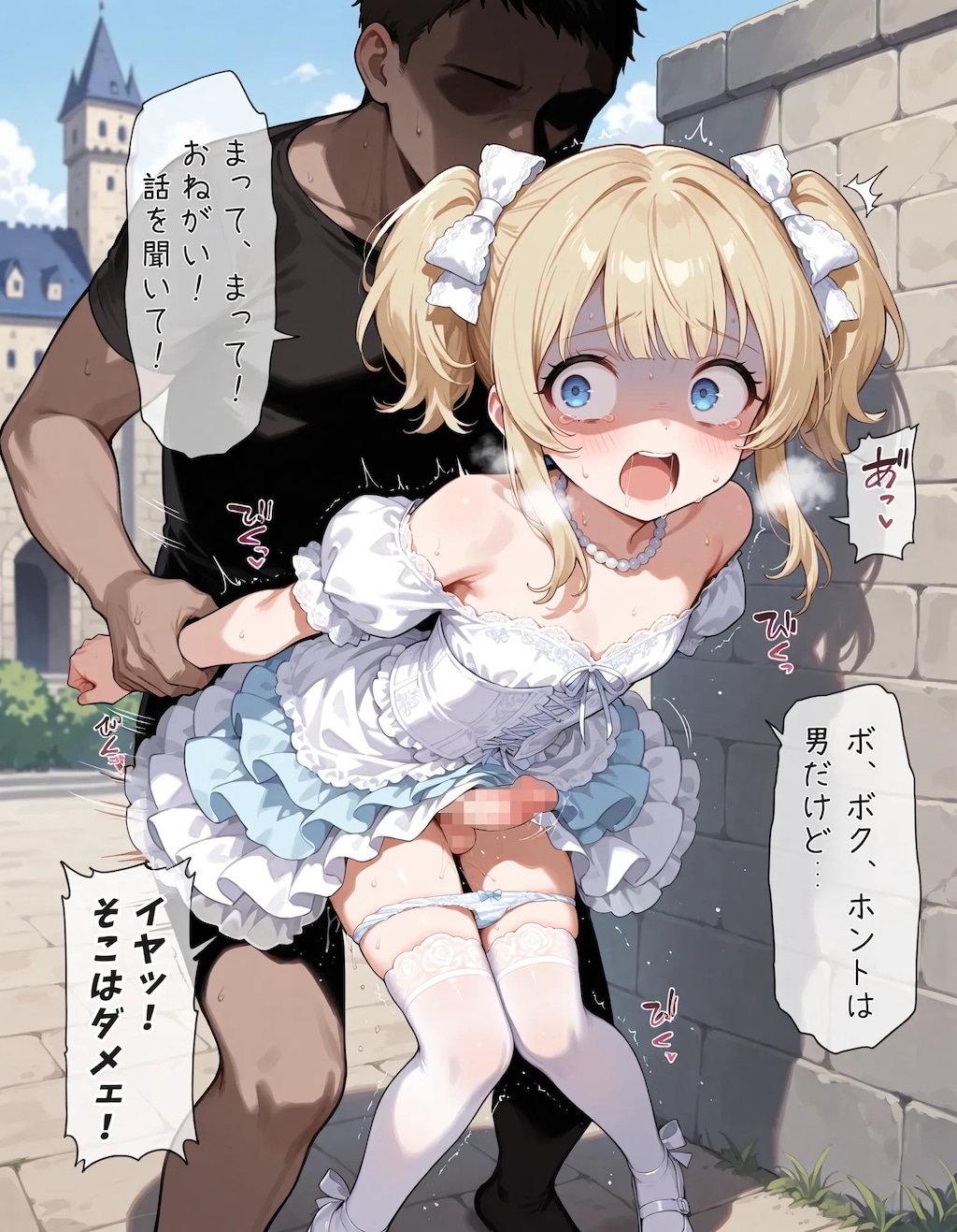 【漫画】漏れそうなドレスの男の娘chan！