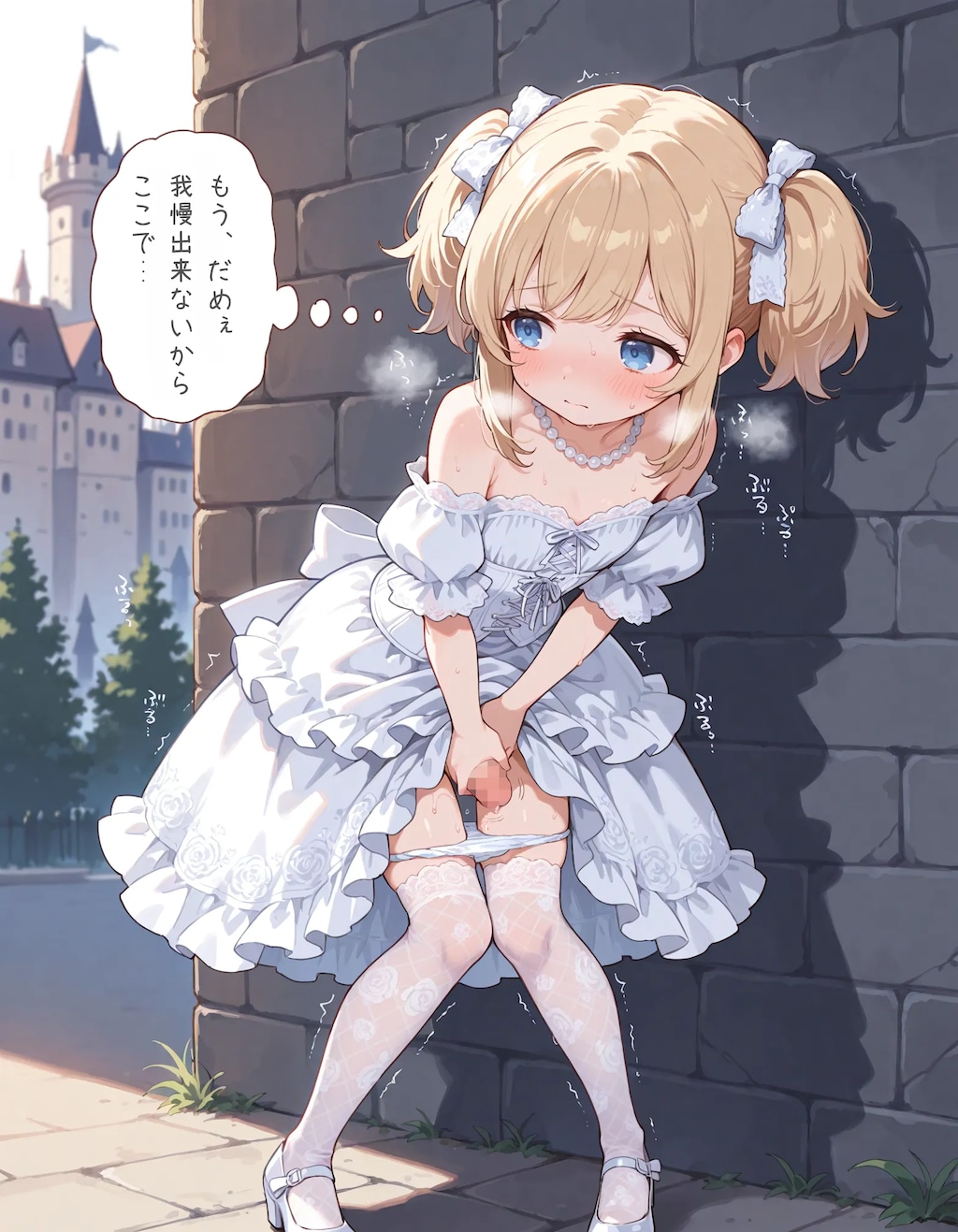 【漫画】漏れそうなドレスの男の娘chan！