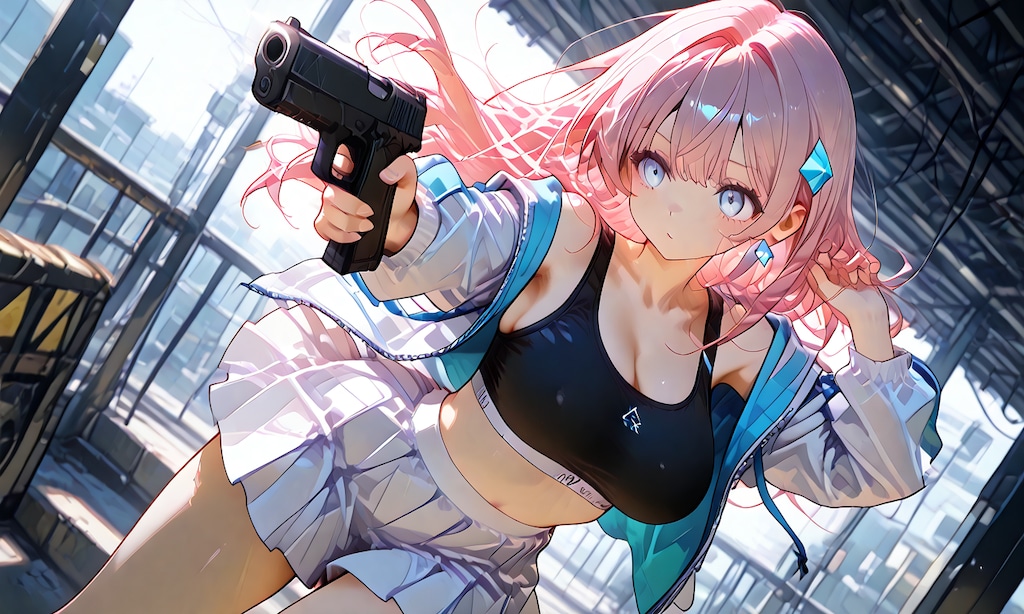 ハンドガンで突入