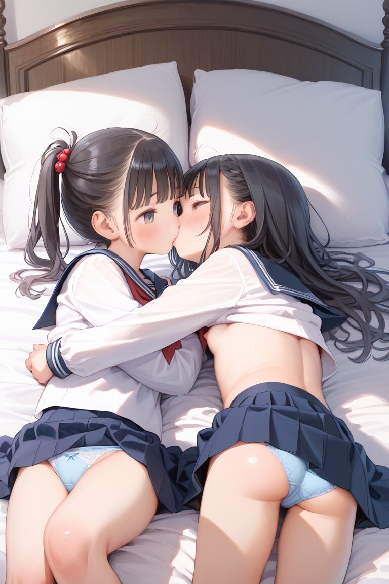 セーラー服〇リJ〇ちゃんたちが百合プレイでパンチラ（6枚）
