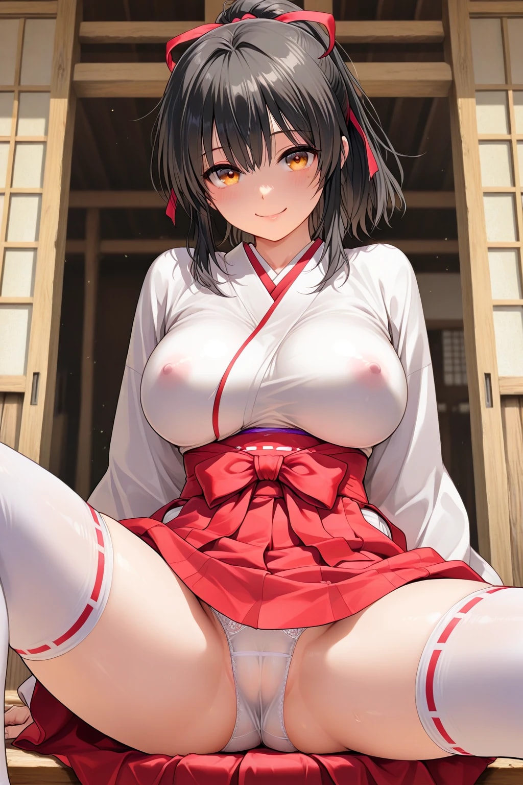 22枚:透け乳パンチラ巫女