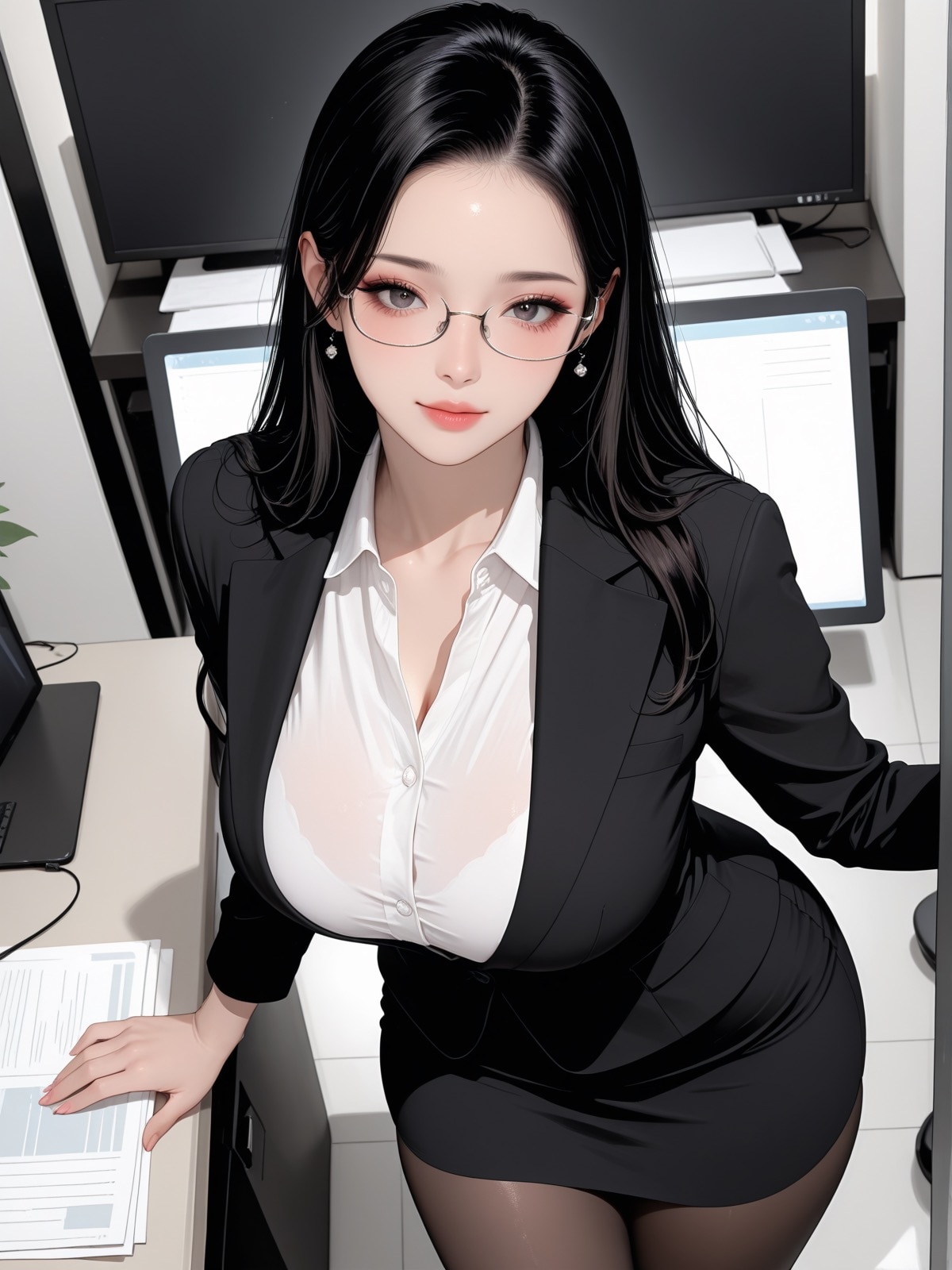 セクハラが過剰な会社に就職したメガネ巨乳OL