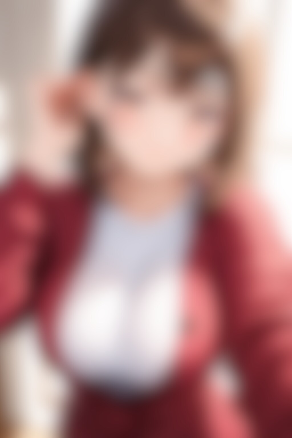 20260129【5枚】黒のジップアップカーディガンの女性 (自撮り風)