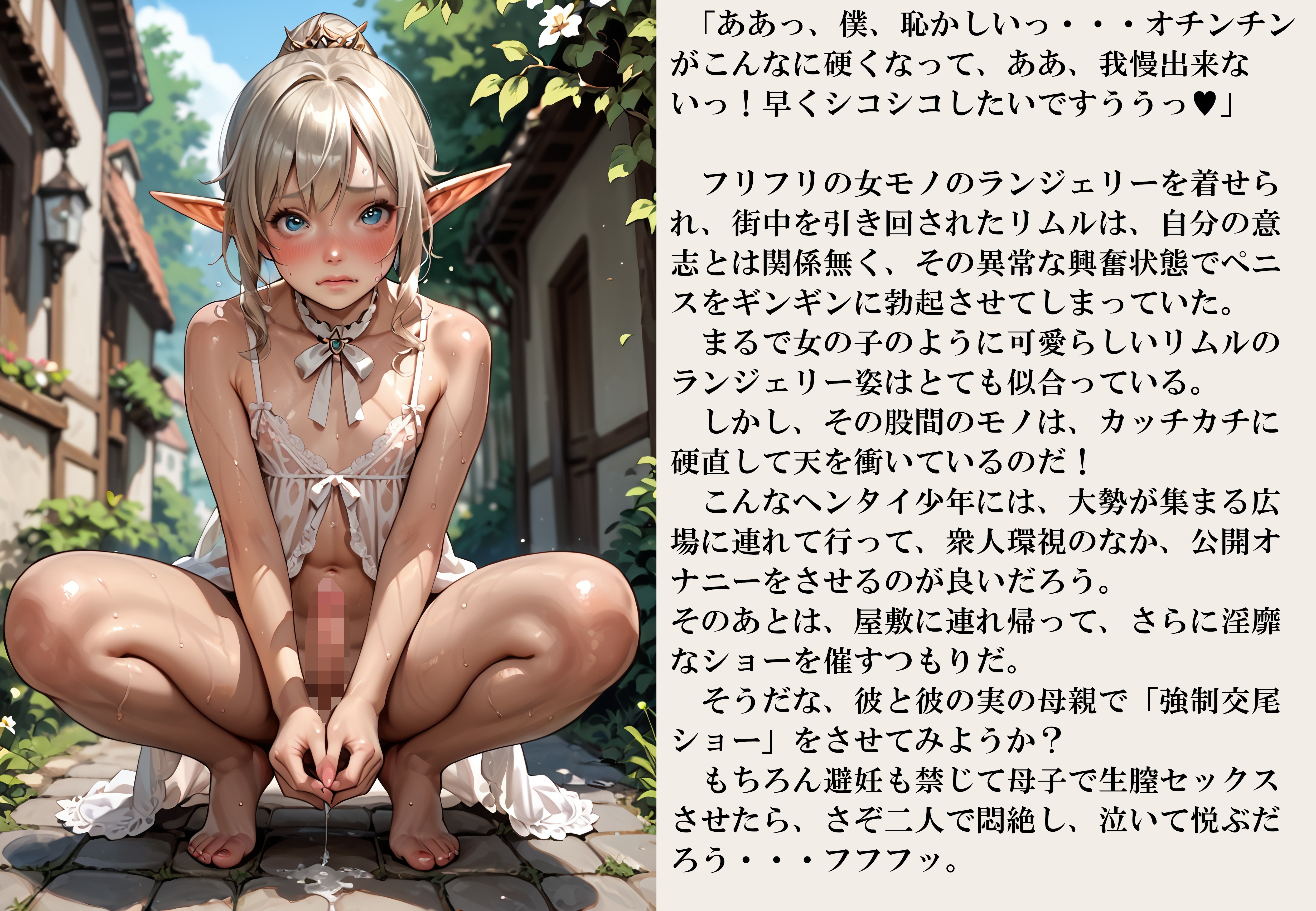 【AI春画】女装エルフ少年