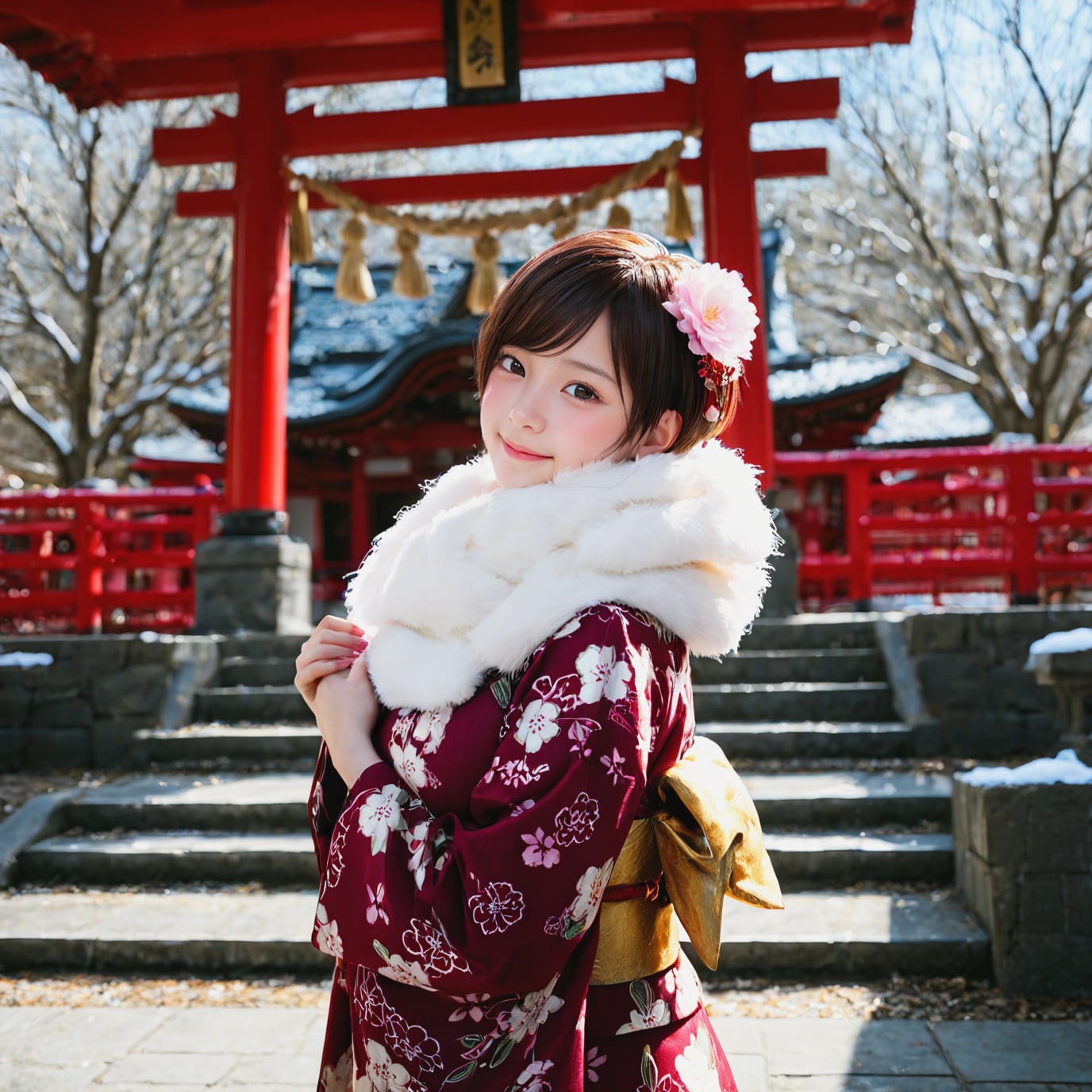 260102P【13枚】初詣に来ているつばさ、琴子、優希