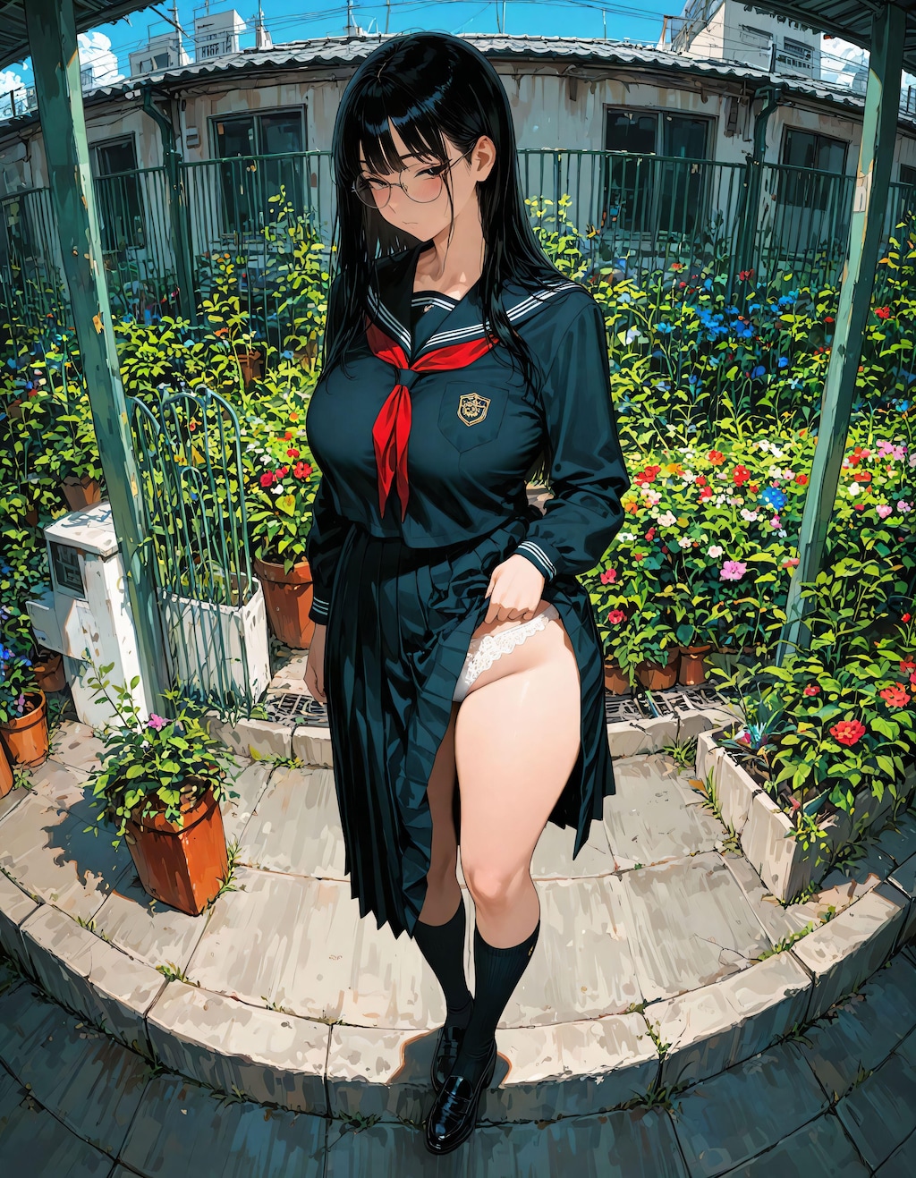 たくし上げスカート