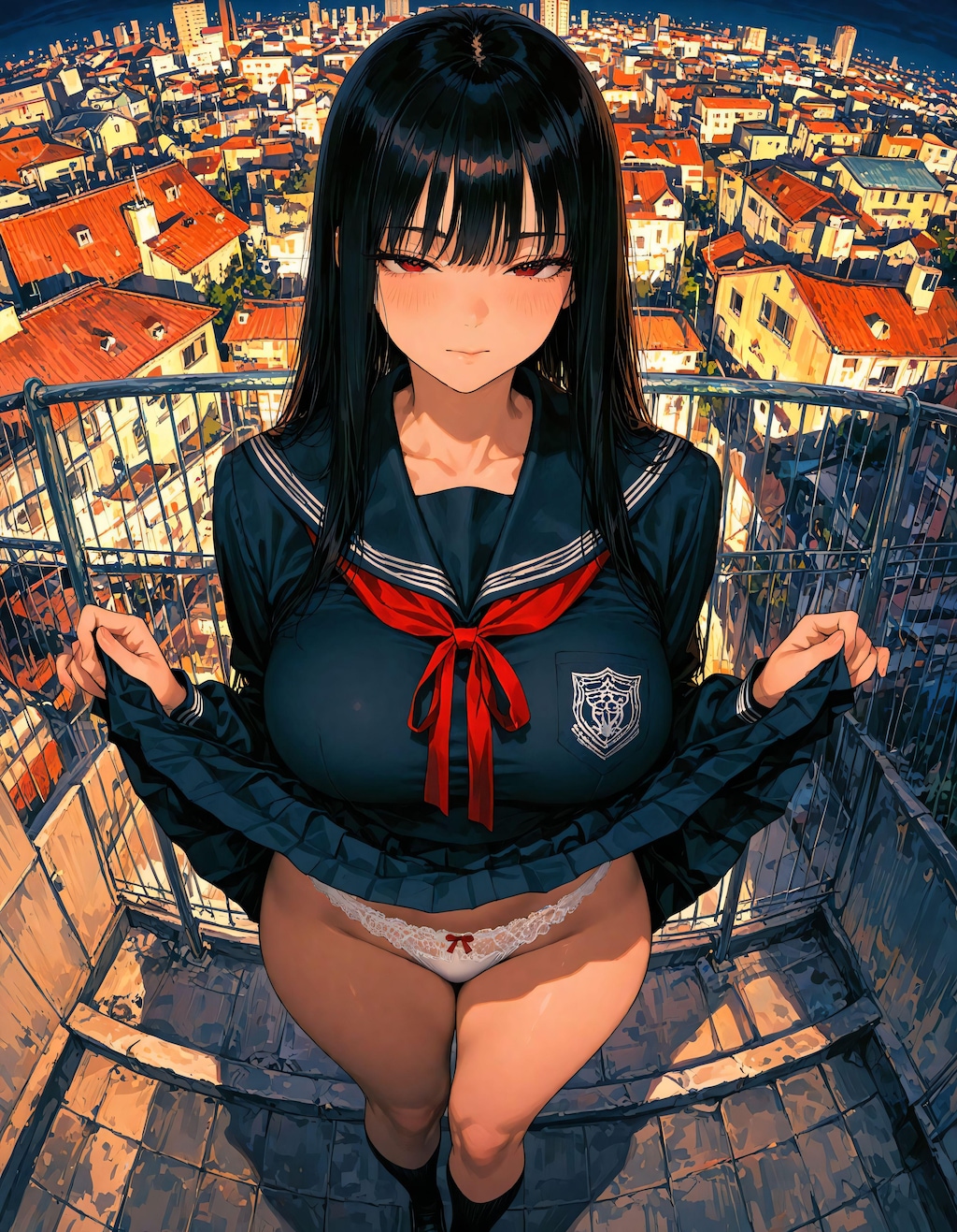 たくし上げスカート