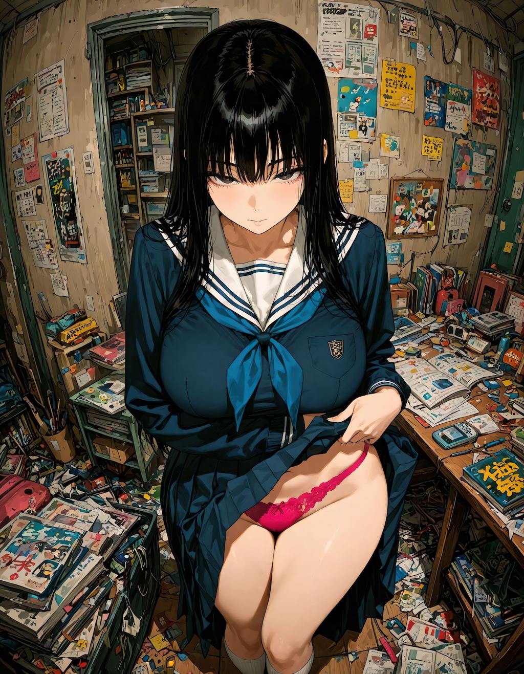 たくし上げスカート