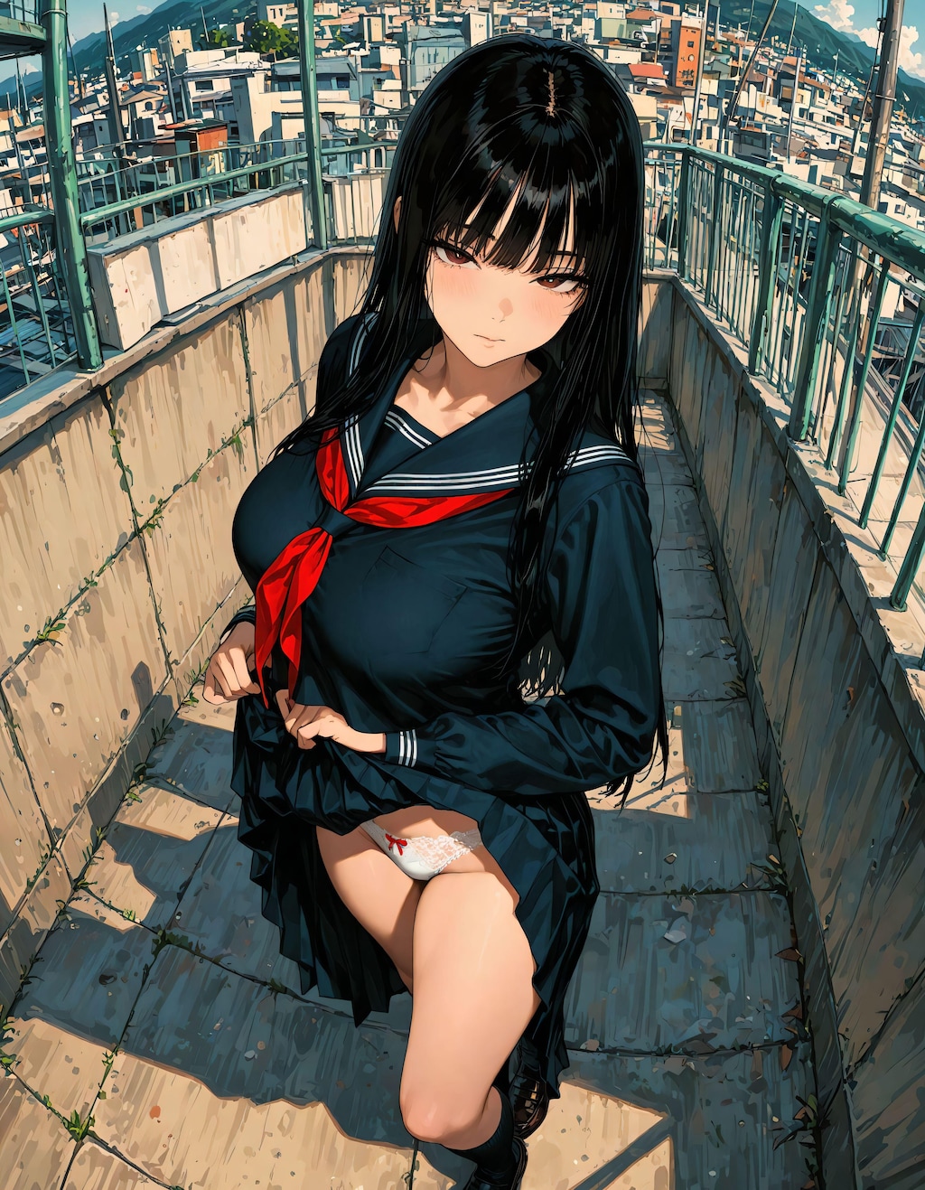 たくし上げスカート