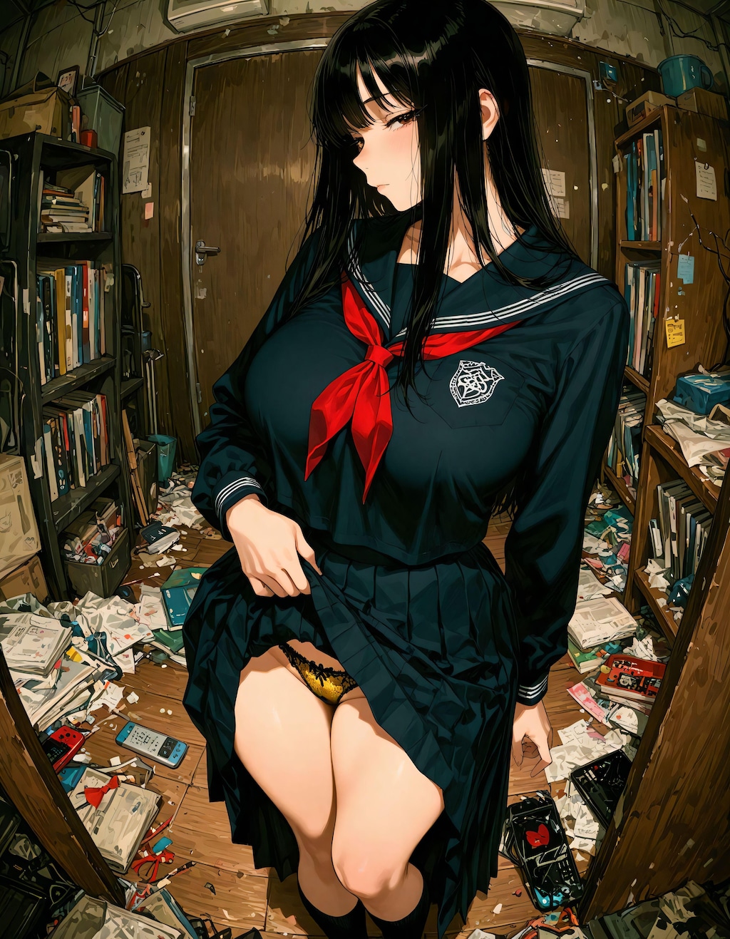 たくし上げスカート