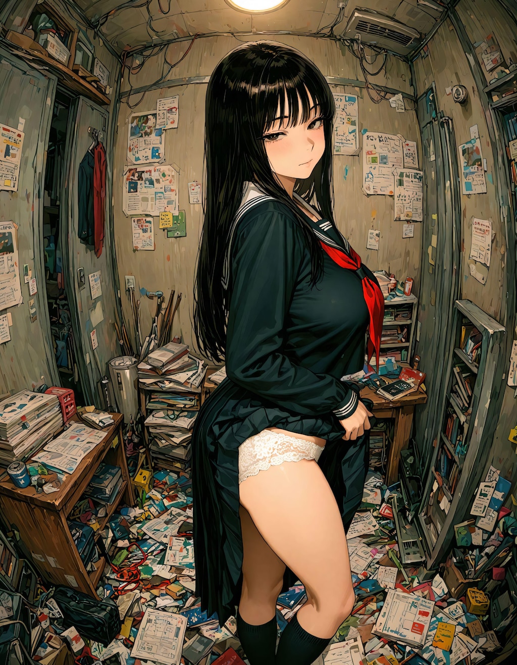 たくし上げスカート