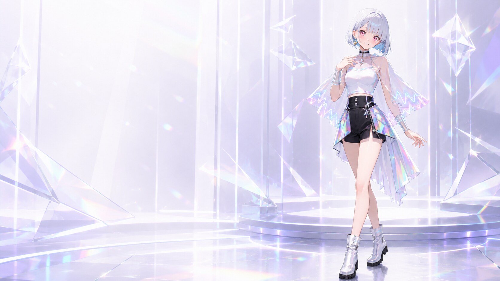 ネオン拍動のプリズムアイドルコーデ