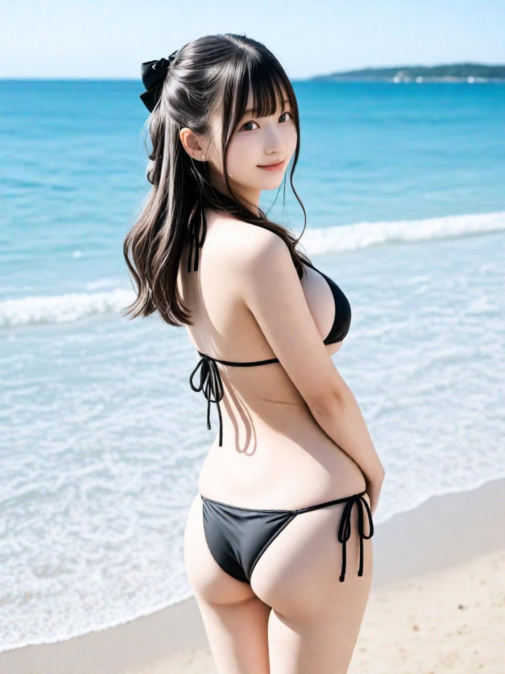 巨乳の黒マイクロビキニ　01