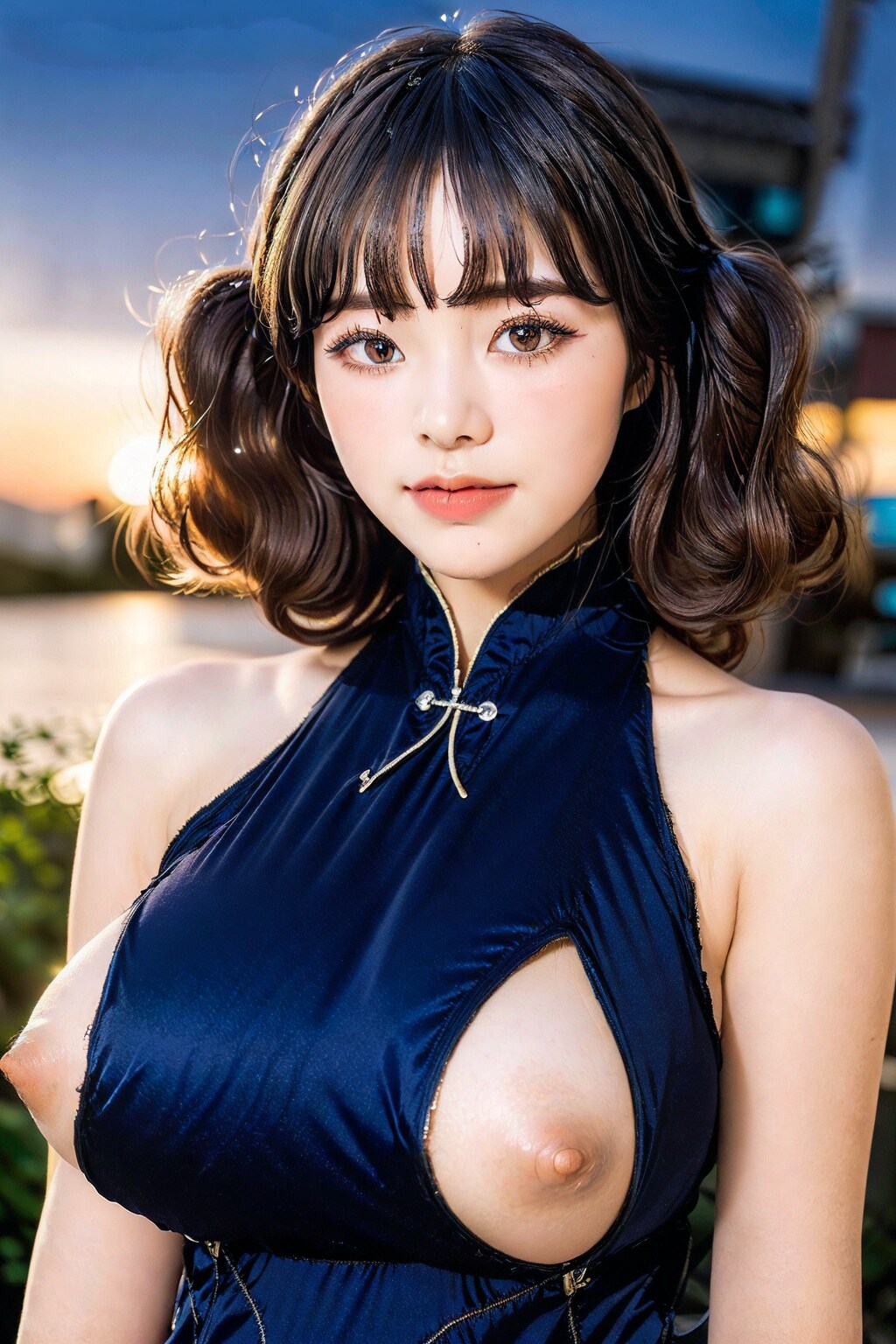 チャイナドレスLoraでポロリ　拡大版