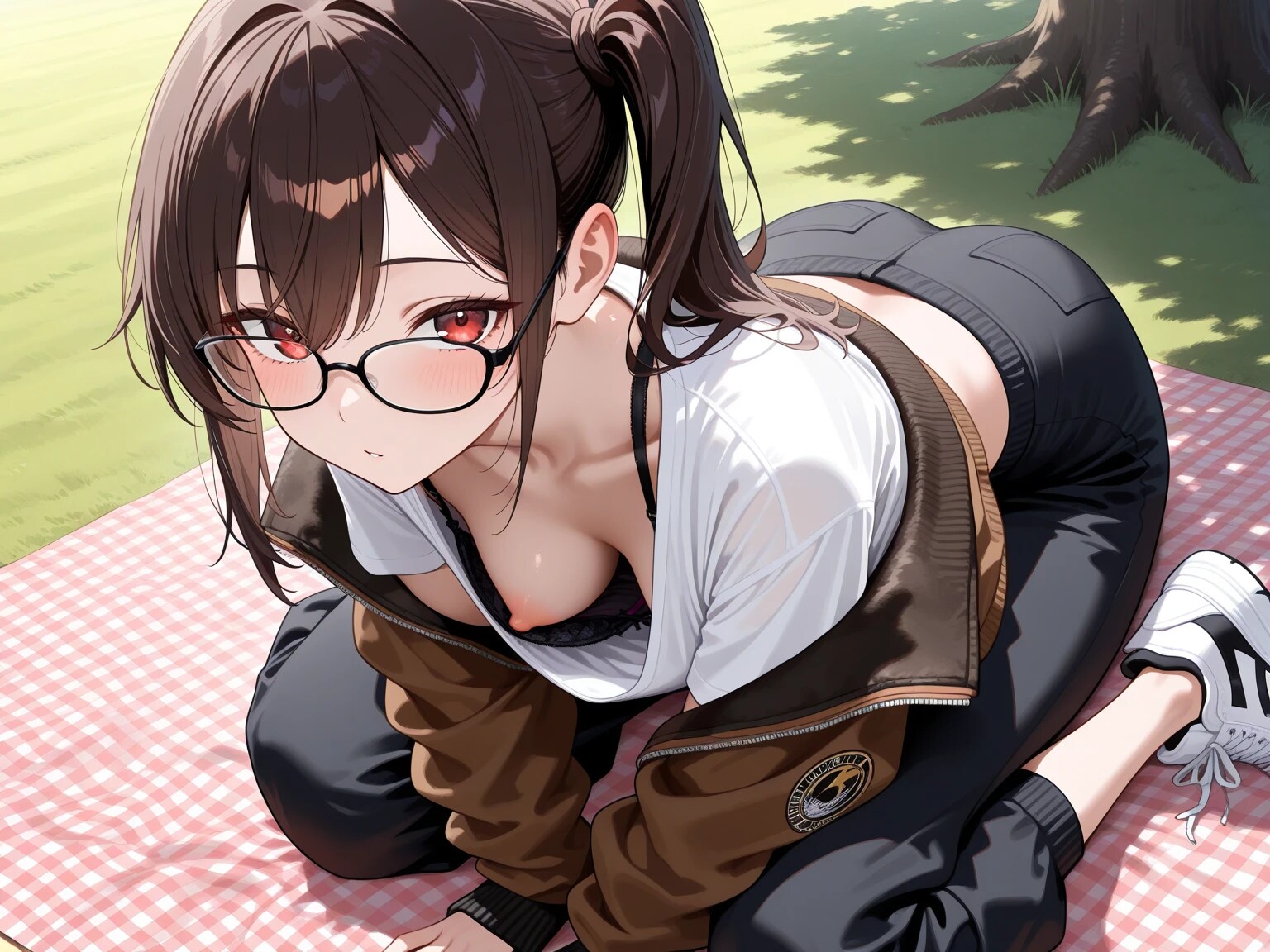 40枚:胸チラ眼鏡