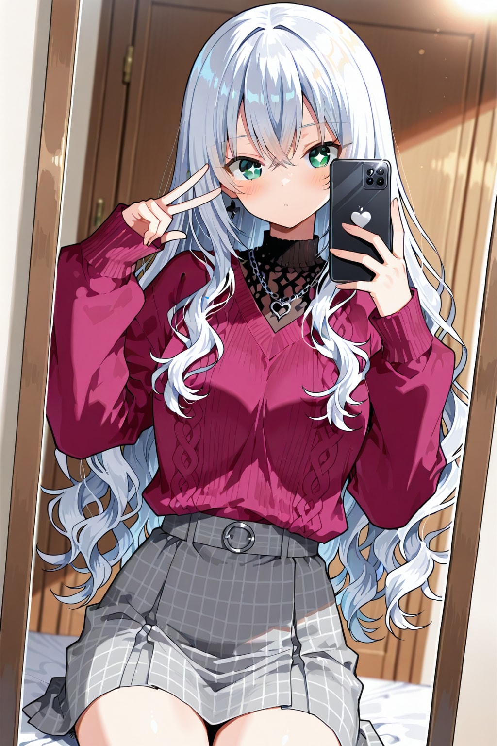 20260112【5枚】鏡越しに自撮りをする女性