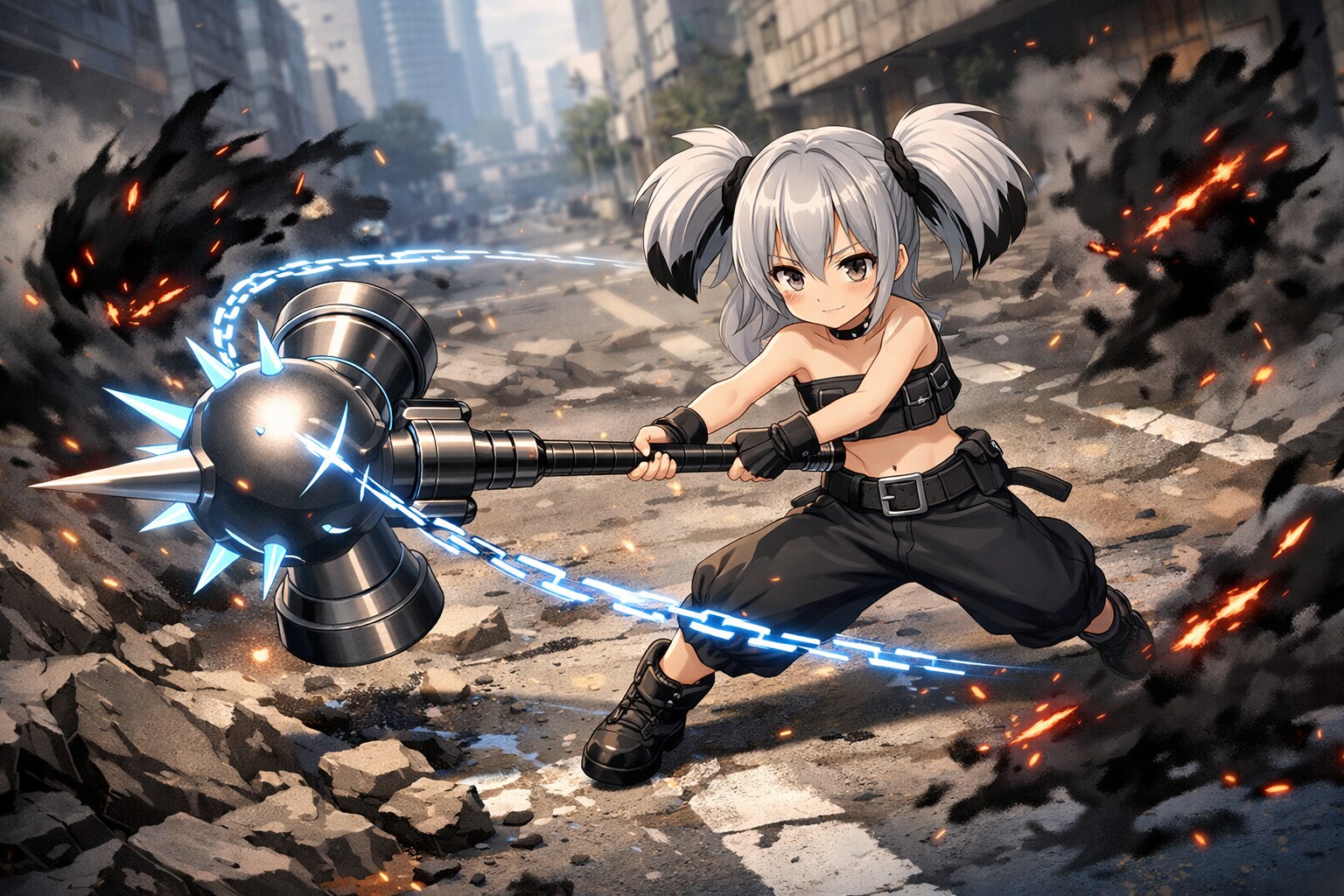 けん玉武器→ハンマー＋鉄球