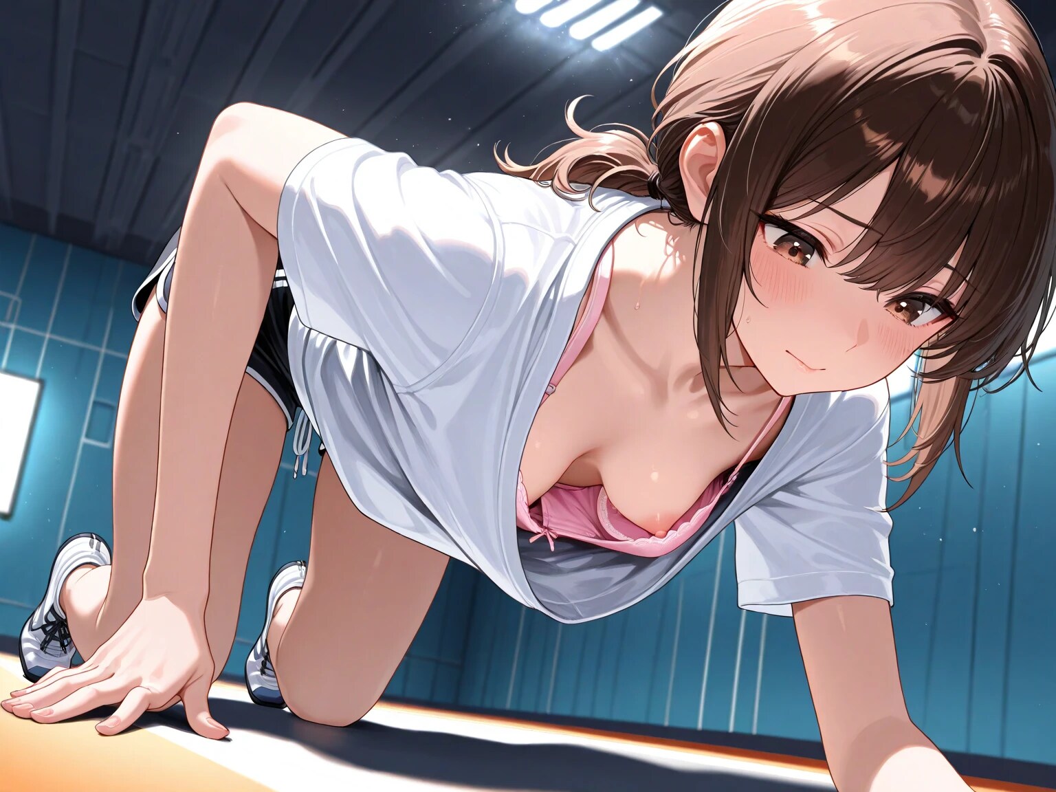 40枚:胸チラしながら腕立て伏せ用意！