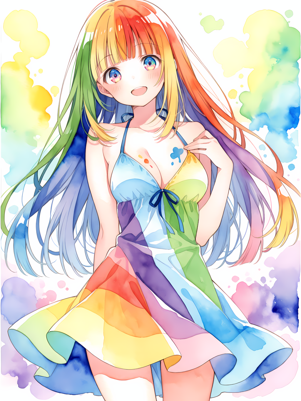 カラフルな少女 別イラスト