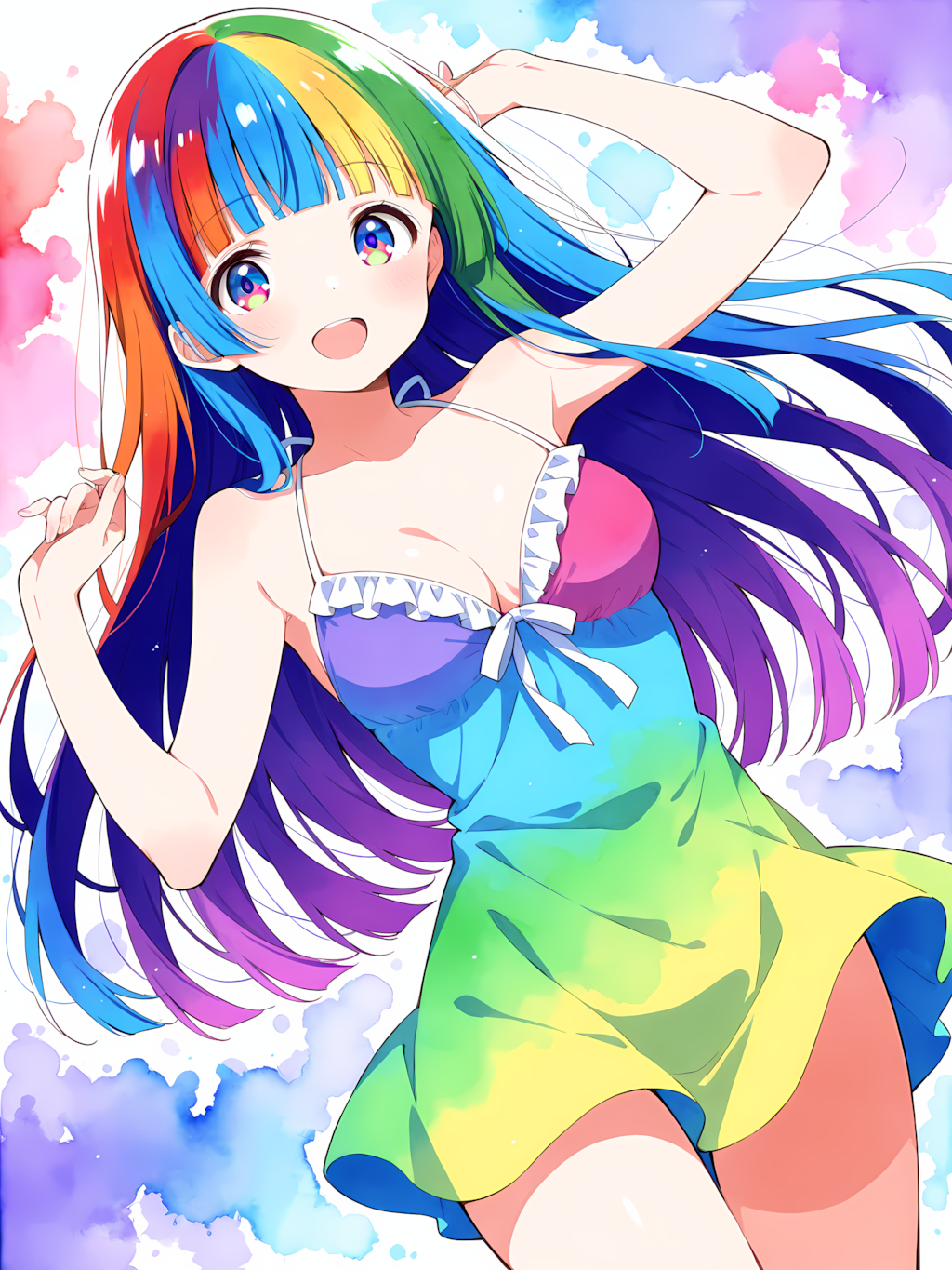 カラフルな少女 別イラスト